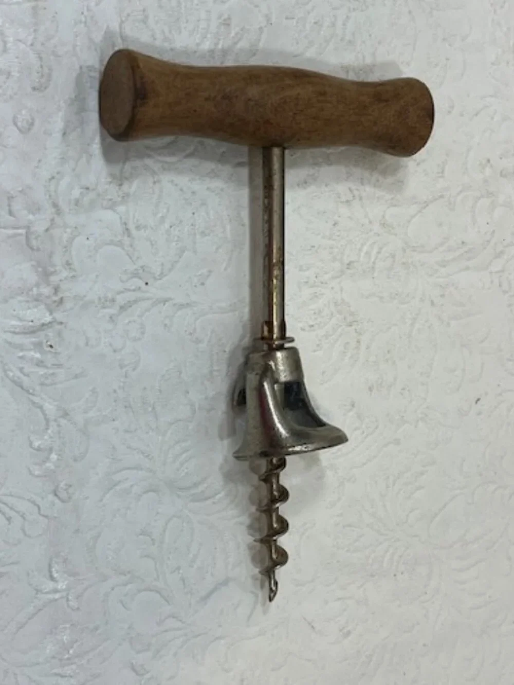 VTG Bell Spiral Corkscrew Wood Handle Wine Cork Bottle Opener 3.5